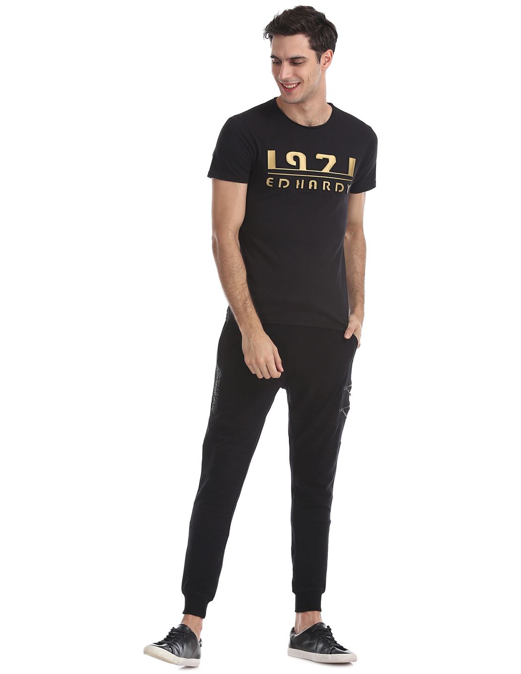Ed Hardy Men Casual Wear Solid T-Shirt